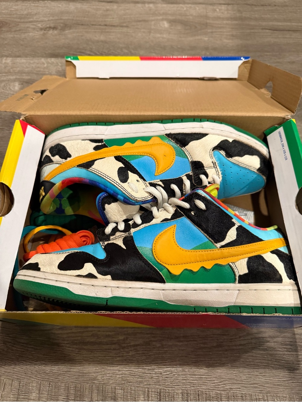 Nike Dunk Low Multicolor Cow Print with Yellow Swoosh